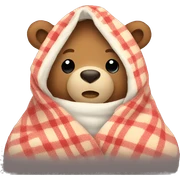 bear cozy in blanket sticker