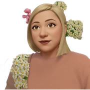 girl with flower gazing sticker