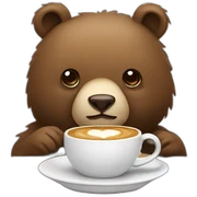 bear having coffee sticker