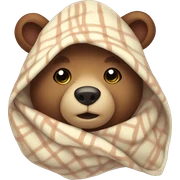 bear cozy in blanket sticker