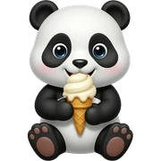 Panda eating ice cream sticker