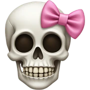 skeleton face with pink bow sticker