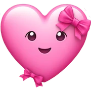 Pink heart with bow sticker