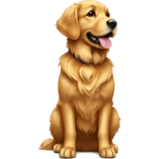 Golden retriever sitting sticker