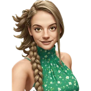 smiling girl in floral dress sticker