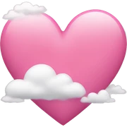 pink heart + cloud sticker