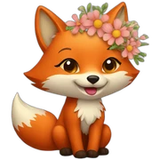 Fox with flowers  sticker