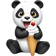 Panda eating ice cream sticker