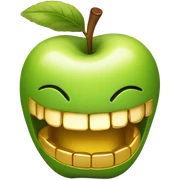 Apple with gold teeth  sticker
