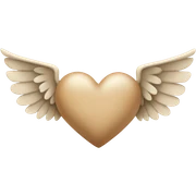Beige heart with wings sticker