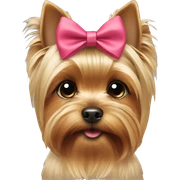 yorkie wearing a bow sticker