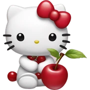 hello kitty with cherry sticker