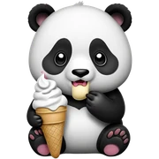 Panda eating ice cream sticker