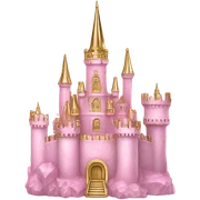 Pink opal crystal gemstone castle gold accent sticker