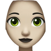 Gothic girl white skin green eyes black dreadlocks sticker