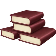 Dark red books sticker