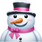 Snowman with a pink bow sticker