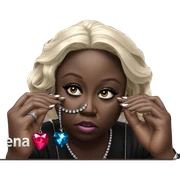 dark beauty with jewelry sticker