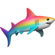 rainbow color shark sticker