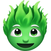 Green flames sticker