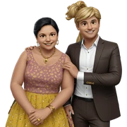 smiling couple in stylish attire sticker