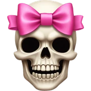 Skull with a pink bow sticker