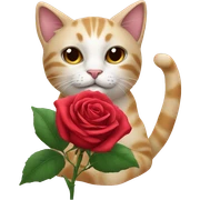 Cat with rose  sticker