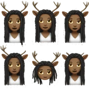 Woman deer, black dreads sticker