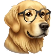 Golden retriever with glasses sticker
