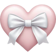 Pastel pink heart with white bow sticker