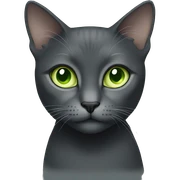 Dark grey female cat with light green eyes sticker