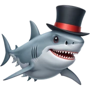 Shark with a top hat sticker
