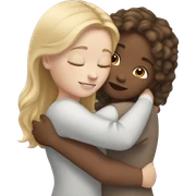 Girl hugs girl both white skinned with light brown hair sticker