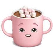 Light Pink mug of hot chocolate with marshmallows  sticker