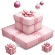 Light pink Christmas gifts under a white Christmas tree  sticker