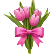 Pink tulips with a bow sticker