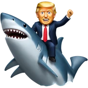 Trump riding shark sticker