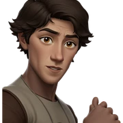 boy with mole and brown eyes sticker