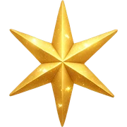 eight pointed golden sparkling fantasy star sticker