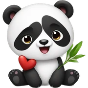 Panda in love sticker