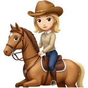 A girl riding a horse sticker