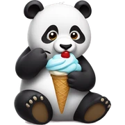Panda eating ice cream sticker
