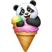 Panda eating ice cream sticker