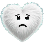 fluffy white heart sticker