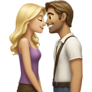 kiss blonde guy brunette girl sticker