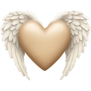 beige heart with angel wings sticker