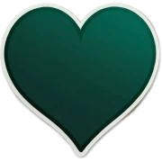 dark green heart sticker