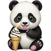 Panda eating ice cream sticker