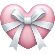 Pastel pink heart with white bow sticker