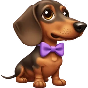 dachshund with bow  sticker